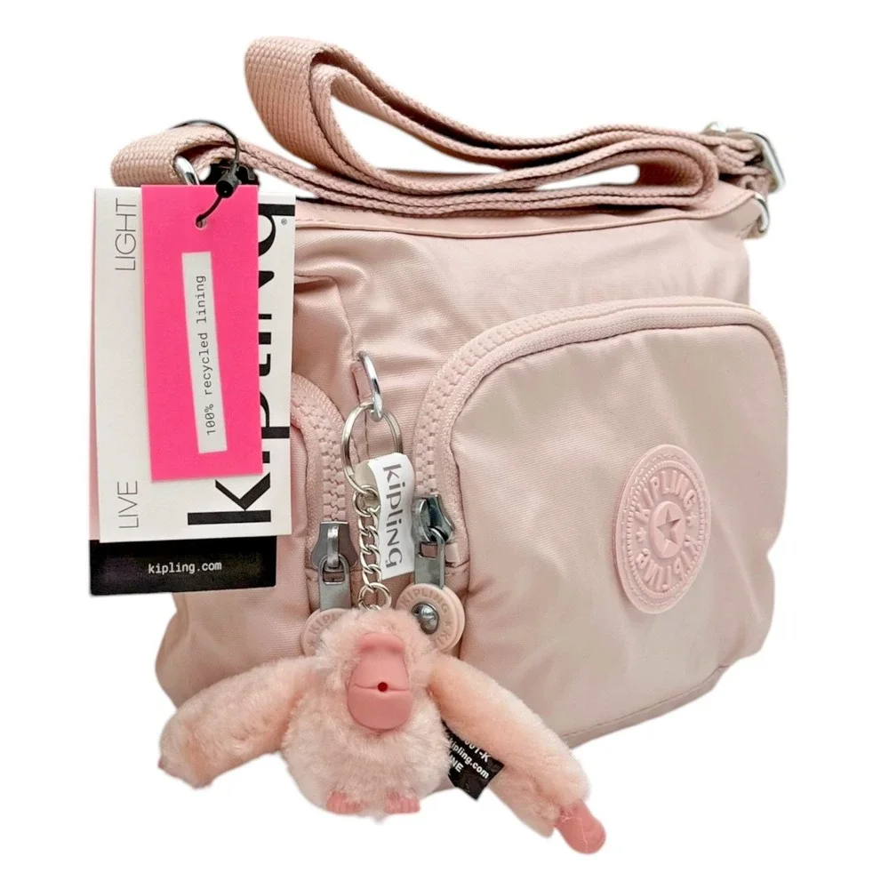 Kipling Women's Gabbie Mini SmallCrossbody Bag Pink Shine Multiple Compartments
